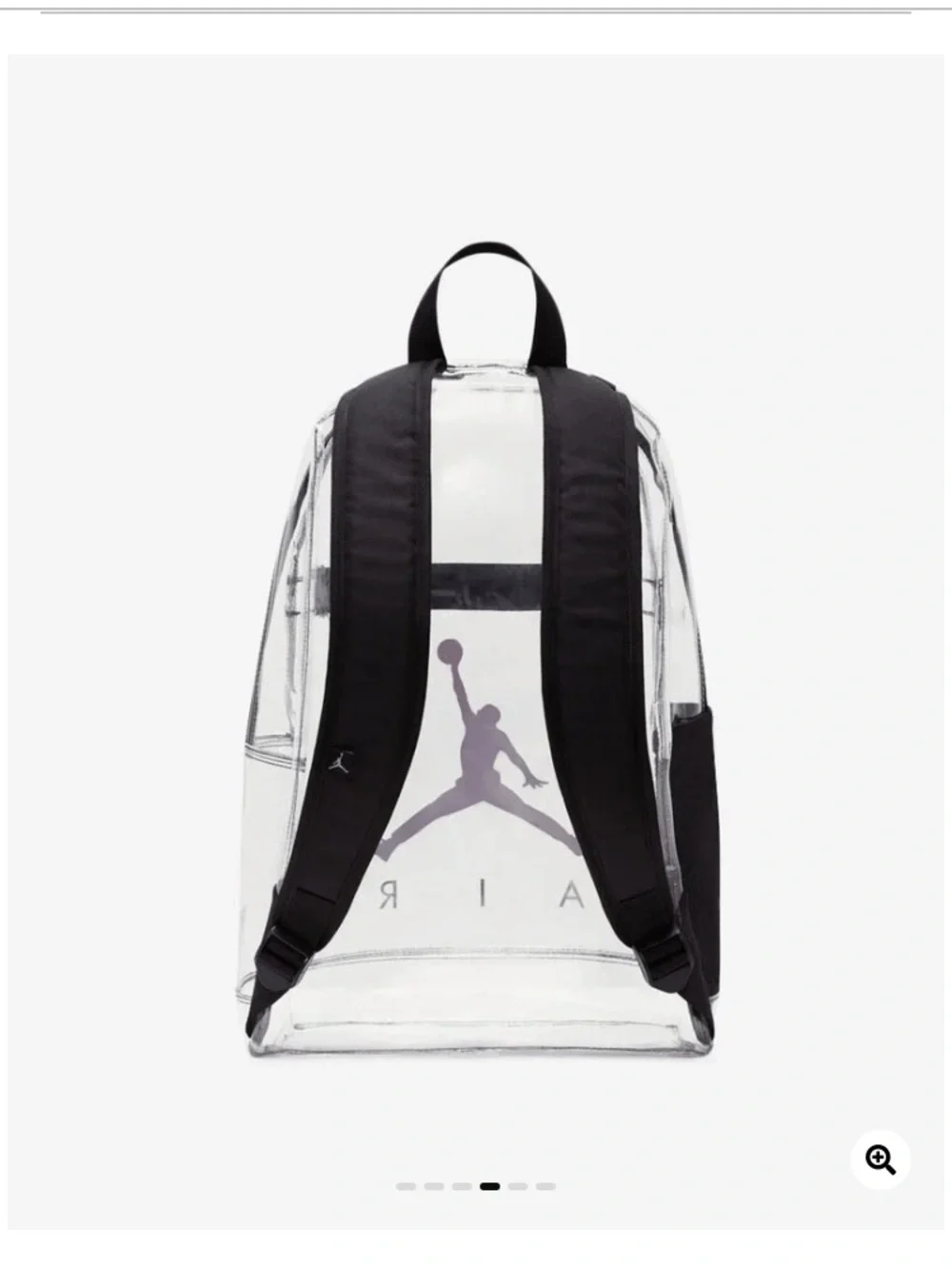 Jordan Clear Backpack with Red Jumpman and Black Trim - Picture 4 of 5